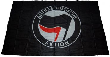Fahne Antifaschistische Aktion / schwarz-rot 1