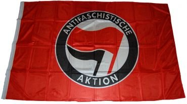 Fahne Antifaschistische Aktion / rot-schwarz