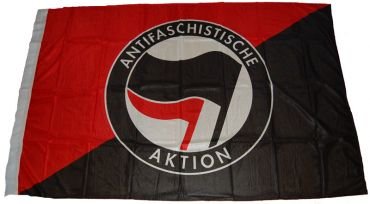 Fahne Antifaschistische Aktion / schwarz-rot 2
