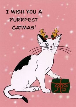 Postkarte Purrfect catmas