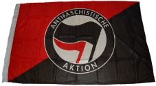 Fahne Antifaschistische Aktion / schwarz-rot 2